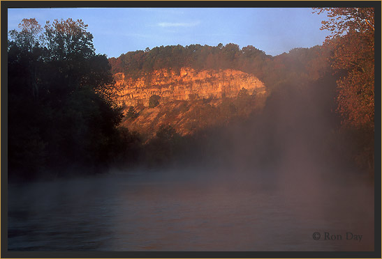 Fog on Illinois River at Eagle Bluff 