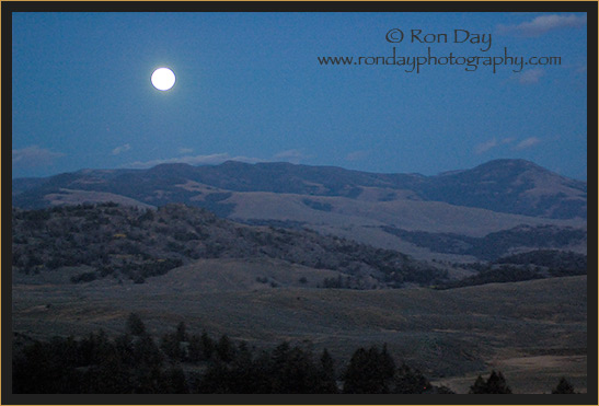 Moon over Yellowstone