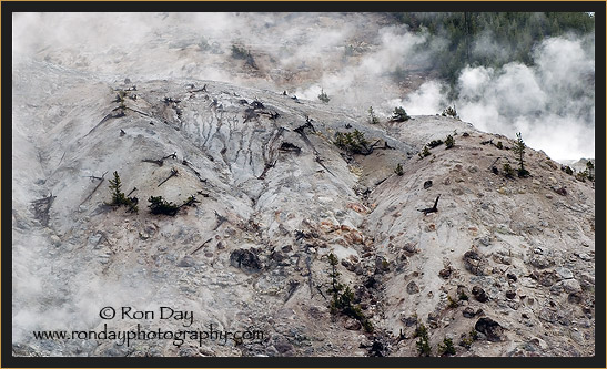 Steaming Fumarole on Mountainside